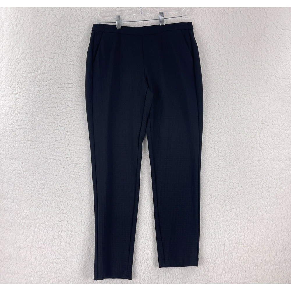 Liverpool Pants Womens Size 6 Black Textured Ankle Stretch Pull On‎ Mid-Rise